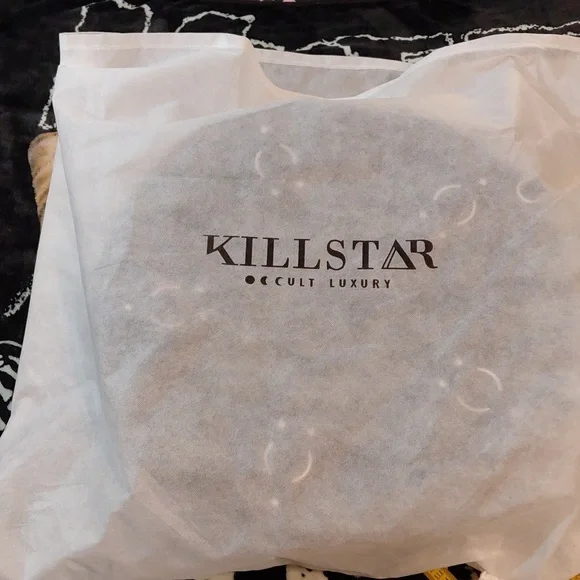 KILLSTAR LARGE PENTAGRAM ROUND MESH WEEKENDER,TRAVEL BAG,BEACH BAG NWOT - Picture 12 of 12